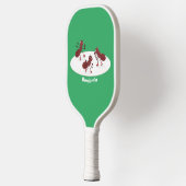 Fijne rode mieren schaatsen cartoon pickleball paddle (Links)