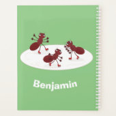 Fijne rode mieren schaatsen cartoon planner (Achterkant)