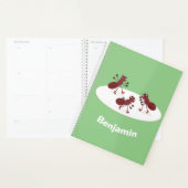 Fijne rode mieren schaatsen cartoon planner (Display)