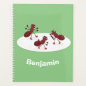 Fijne rode mieren schaatsen cartoon planner (Voorkant)