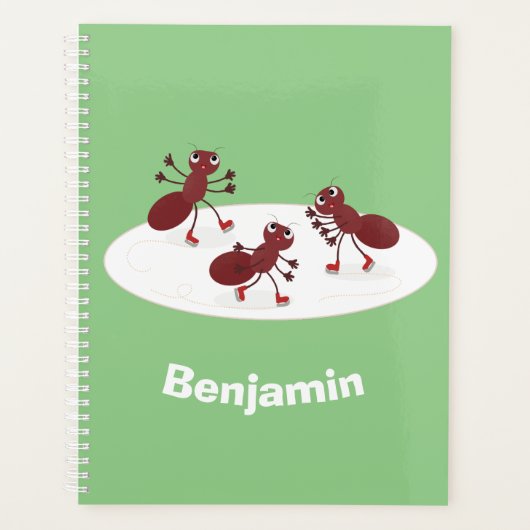 Fijne rode mieren schaatsen cartoon planner (Voorkant)