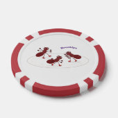 Fijne rode mieren schaatsen cartoon poker chips (Enkel)