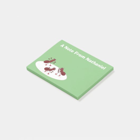 Fijne rode mieren schaatsen cartoon post-it® notes (Schuin)