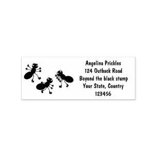 Fijne rode mieren schaatsen cartoon rubberstempel