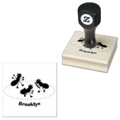 Fijne rode mieren schaatsen cartoon rubberstempel (Gestempeld)