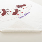 Fijne rode mieren schaatsen cartoon sherpa deken (3/4)