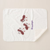 Fijne rode mieren schaatsen cartoon sherpa deken (Voorkant (horizontaal))