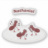 Fijne rode mieren schaatsen cartoon sticker (Voorkant)