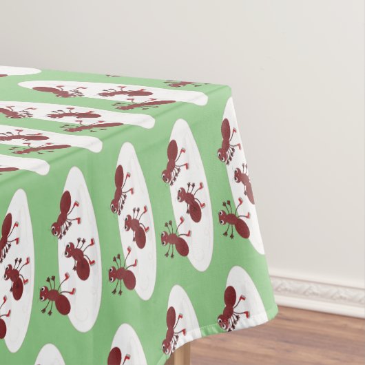 Fijne rode mieren schaatsen cartoon tafelkleed (Voorbeeld)