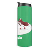 Fijne rode mieren schaatsen cartoon thermosbeker (Geroteerd rechts)