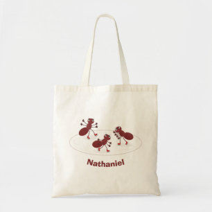 Fijne rode mieren schaatsen cartoon tote bag