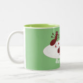 Fijne rode mieren schaatsen cartoon tweekleurige koffiemok (Links)