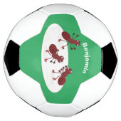 Fijne rode mieren schaatsen cartoon voetbal (Gedraaid)