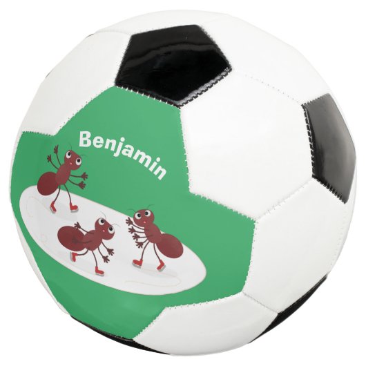 Fijne rode mieren schaatsen cartoon voetbal (Drie kwart)