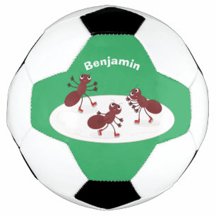 Fijne rode mieren schaatsen cartoon voetbal