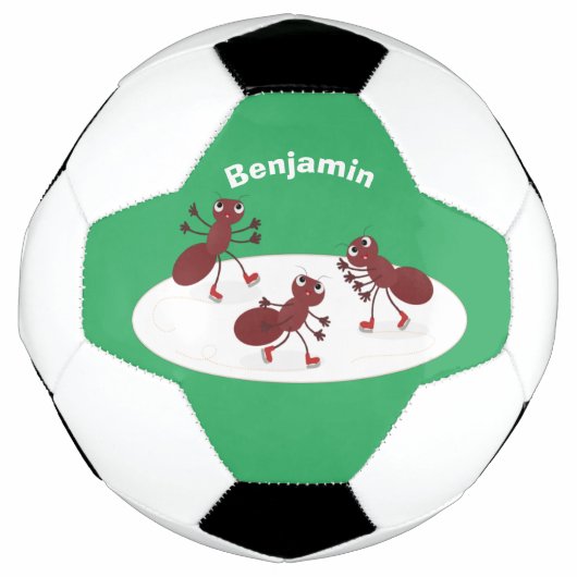 Fijne rode mieren schaatsen cartoon voetbal (Voorkant)