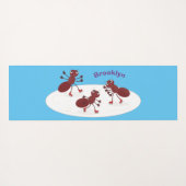 Fijne rode mieren schaatsen cartoon yogamat (Achterkant (horizontaal))