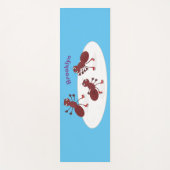 Fijne rode mieren schaatsen cartoon yogamat (Voorkant)