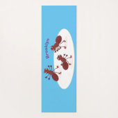 Fijne rode mieren schaatsen cartoon yogamat (Achterkant)