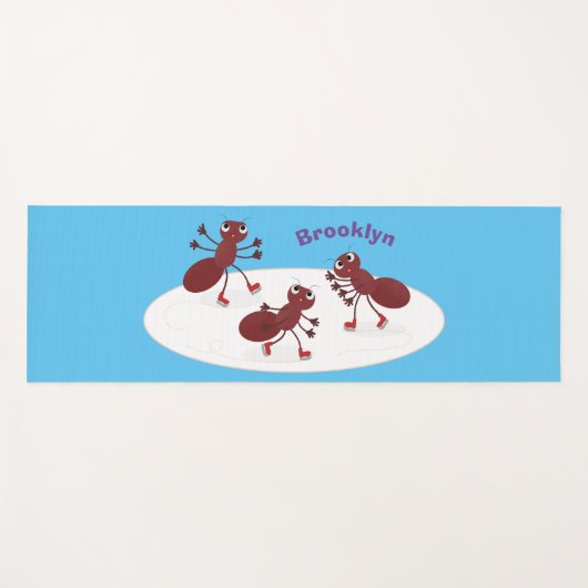 Fijne rode mieren schaatsen cartoon yogamat (Voorkant (horizontaal))