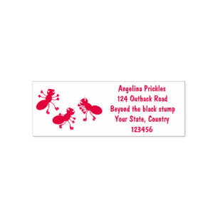 Fijne rode mieren schaatsen cartoon  zelfinktende stempel