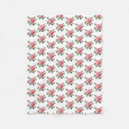 Fijne Roos Fleece Deken