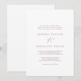 Fijne Roos Gold Calligraphy Traditional Wedding Kaart