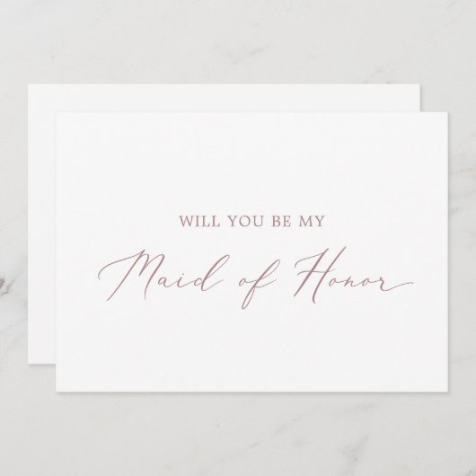 Fijne Roos Gold Maid of Honor proposal Kaart (Voorkant / Achterkant)