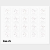 Fijne Roos Gold Wedding Envelope-zegels Vierkante Sticker (Vel)