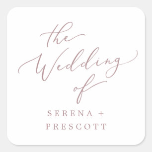 Fijne Roos Gold Wedding Envelope-zegels Vierkante Sticker