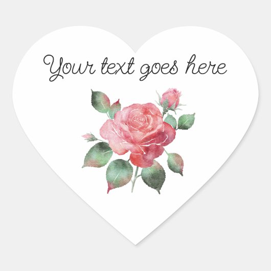 Fijne Roos Hart Sticker (Voorkant)