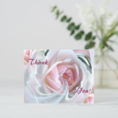 Fijne roos met marmereffecten briefkaart (Staand voorkant)