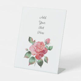 Fijne Roos Reclamebord Met Voetstuk
