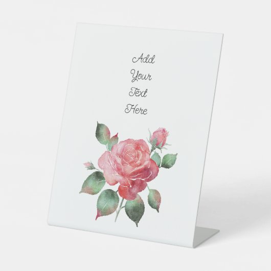 Fijne Roos Reclamebord Met Voetstuk (Voorkant)