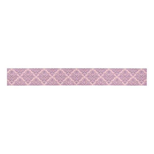 Fijne Roze Ambrosia Elegante Royal Damask Grosgrain Lint (Voorkant)