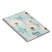 Fijne roze anemonen . notitieboek (Rechterzijde)