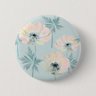 Fijne roze anemonen. ronde button 5,7 cm