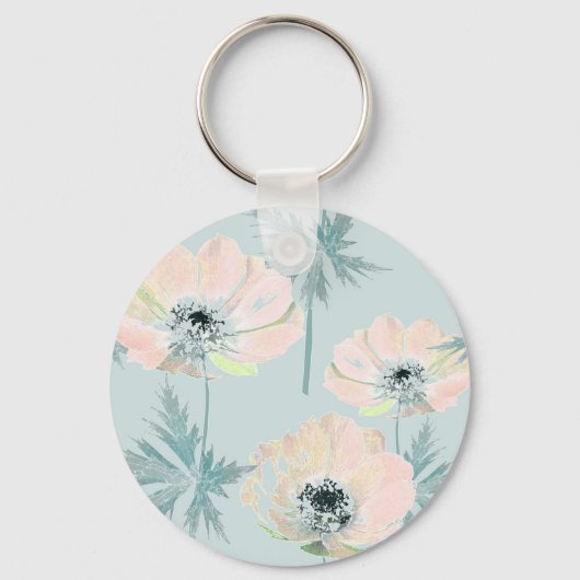 Fijne roze anemonen. sleutelhanger (Voorkant)