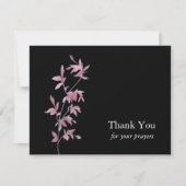 Fijne roze bladeren orthodoxe Christelijke begrafe Bedankkaart (Voorkant)