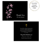 Fijne roze bladeren orthodoxe Christelijke begrafe Bedankkaart