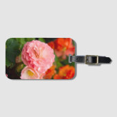 Fijne roze bloem na de regen bagagelabel (Voorkant (horizontaal))