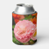 Fijne roze bloem na de regen blikjeskoeler (Blikje Voorkant)