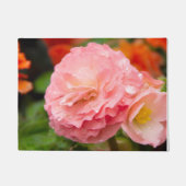 Fijne roze bloem na de regen deurmat (Voorkant)