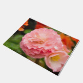 Fijne roze bloem na de regen deurmat (Schuin)