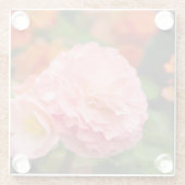 Fijne roze bloem na de regen glazen onderzetter (Achterkant)