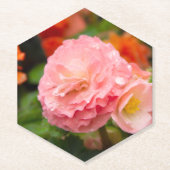 Fijne roze bloem na de regen kartonnen onderzetters (Voorkant)