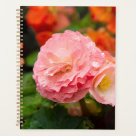 Fijne roze bloem na de regen planner
