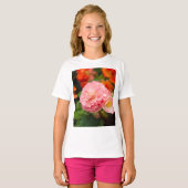 Fijne roze bloem na de regen t-shirt (Voorkant volledig)