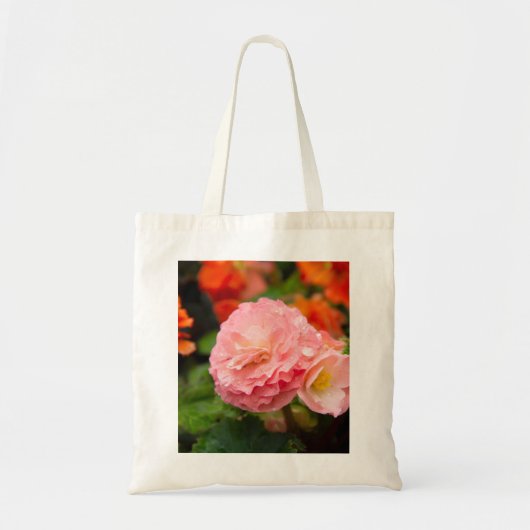 Fijne roze bloem na de regen tote bag (Voorkant)