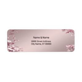 Fijne Roze Bloem Retour Adres Sticker